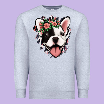 French Bulldog Floral Premium Sweatshirt Designed By Jasminsmagicworld