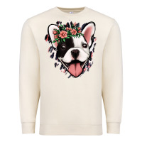 Sandshell french bulldog floral Premium Sweatshirt - Jasminsmagicworld