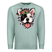 Seafoam french bulldog floral Premium Sweatshirt - Jasminsmagicworld