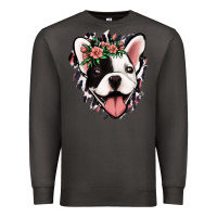 Smoke french bulldog floral Premium Sweatshirt - Jasminsmagicworld