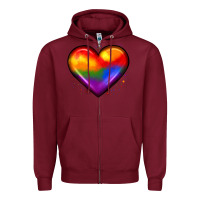 Burgundy pride heart Zipper Hoodie - JahusDesignShop