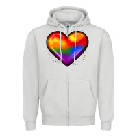 Dove Grey pride heart Zipper Hoodie - JahusDesignShop