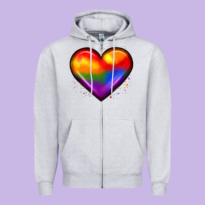 Pride Heart Zipper Hoodie Designed By Jahusdesignshop