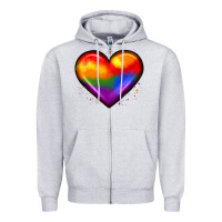 Heather Grey pride heart Zipper Hoodie - JahusDesignShop