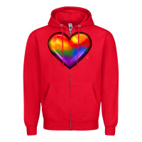 Red pride heart Zipper Hoodie - JahusDesignShop