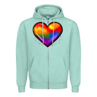 Seafoam pride heart Zipper Hoodie - JahusDesignShop