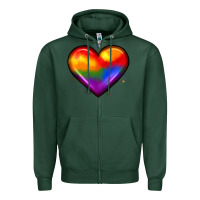 Sports Green pride heart Zipper Hoodie - JahusDesignShop