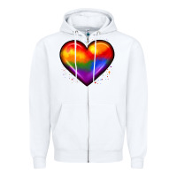 White pride heart Zipper Hoodie - JahusDesignShop