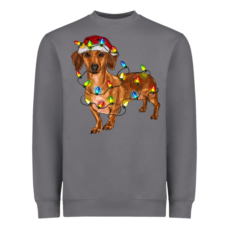 Dachshund Christmas Lights Heavyweight Sweatshirt by RanaPortraitStore | Teevron
