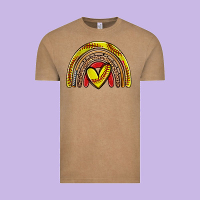 Softball Rainbow Vintage Tee Designed By Zillion Design Studio