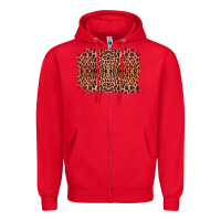 Red Old Western Leopard Frame Zipper Hoodie - Bettercallsaul