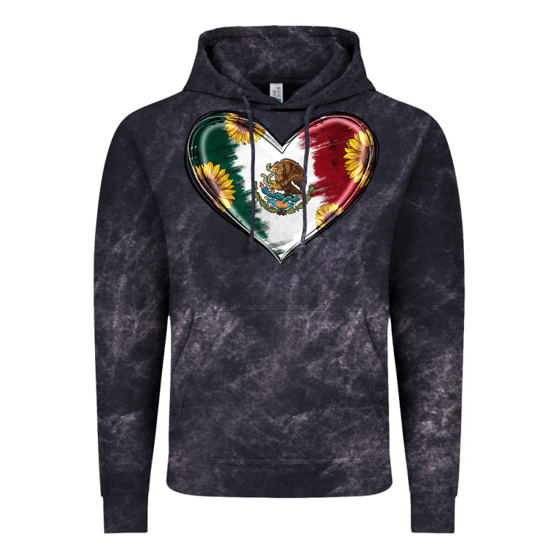 Sunflower Mexican Flag Heart Vintage Hoodie by RanaPortraitStore | Teevron