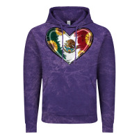 Cloud Purple Sunflower Mexican Flag Heart Vintage Hoodie - RanaPortraitStore