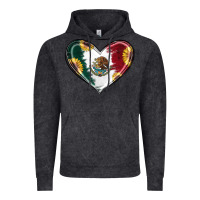 Vintage Black Sunflower Mexican Flag Heart Vintage Hoodie - RanaPortraitStore