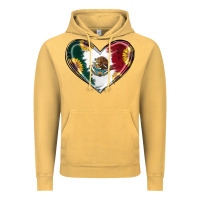 Vintage Mustard Sunflower Mexican Flag Heart Vintage Hoodie - RanaPortraitStore