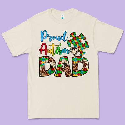 Proud Autism Dad Premium Tee Designed By Artiststas