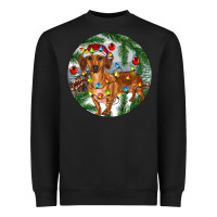 Black Dachshund Christmas Tree Heavyweight Sweatshirt - RanaPortraitStore