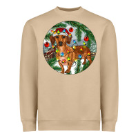 Mushroom Dachshund Christmas Tree Heavyweight Sweatshirt - RanaPortraitStore