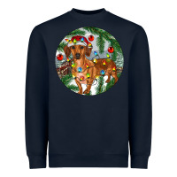 Navy Dachshund Christmas Tree Heavyweight Sweatshirt - RanaPortraitStore