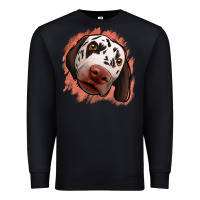 Black dalmatians peach glitter background Premium Sweatshirt - Jasminsmagicworld