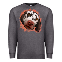 Charcoal Heather dalmatians peach glitter background Premium Sweatshirt - Jasminsmagicworld