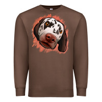 Chestnut dalmatians peach glitter background Premium Sweatshirt - Jasminsmagicworld