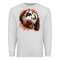 Dove Grey dalmatians peach glitter background Premium Sweatshirt - Jasminsmagicworld