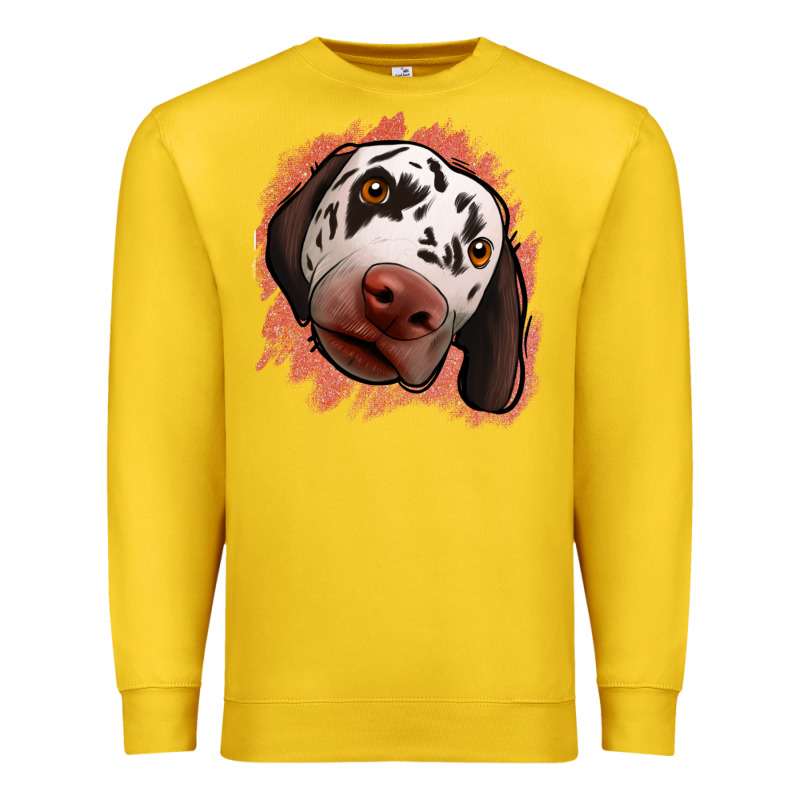 Dalmatians Peach Glitter Background Premium Sweatshirt by Jasminsmagicworld | Teevron
