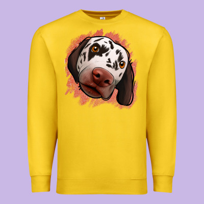 Dalmatians Peach Glitter Background Premium Sweatshirt Designed By Jasminsmagicworld