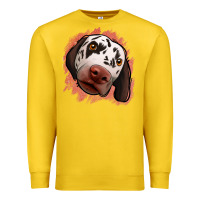 Lemon dalmatians peach glitter background Premium Sweatshirt - Jasminsmagicworld