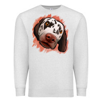 Oatmeal Heather dalmatians peach glitter background Premium Sweatshirt - Jasminsmagicworld