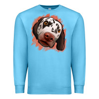 Ocean Blue dalmatians peach glitter background Premium Sweatshirt - Jasminsmagicworld