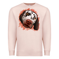 Pale Pink dalmatians peach glitter background Premium Sweatshirt - Jasminsmagicworld