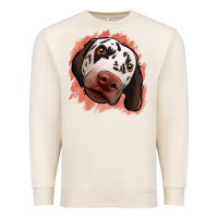 Sandshell dalmatians peach glitter background Premium Sweatshirt - Jasminsmagicworld