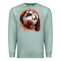 Seafoam dalmatians peach glitter background Premium Sweatshirt - Jasminsmagicworld