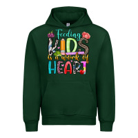 Forest Green feeding kids is a work of heart Urban Hoodie - Artiststas
