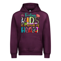 Mauve Wine feeding kids is a work of heart Urban Hoodie - Artiststas