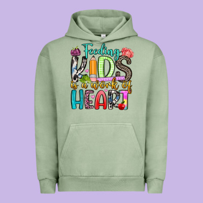Feeding Kids Is A Work Of Heart Urban Hoodie Designed By Artiststas