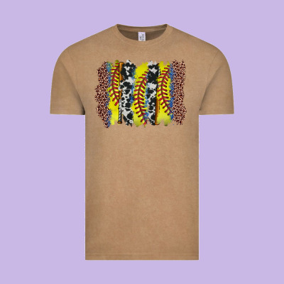 Softball Brushstroke Vintage Tee Designed By Zillion Design Studio