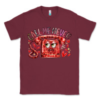 Burgundy call me never Classic Tee - RacoonDesign