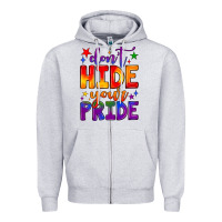 Heather Grey don't hide your pride Zipper Hoodie - JahusDesignShop