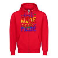 Red don't hide your pride Zipper Hoodie - JahusDesignShop