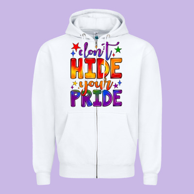 Don't Hide Your Pride Zipper Hoodie Designed By Jahusdesignshop