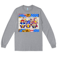 Heather Grey American gnomes Long Sleeve Tee - AdoDesignShop