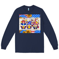 Navy American gnomes Long Sleeve Tee - AdoDesignShop