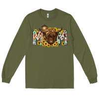 Army Green mom highland cow Long Sleeve Tee - RacoonDesign
