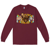 Burgundy mom highland cow Long Sleeve Tee - RacoonDesign