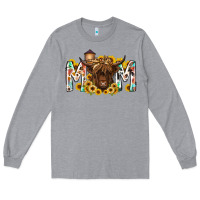 Heather Grey mom highland cow Long Sleeve Tee - RacoonDesign