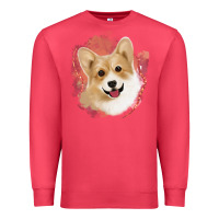 Cardinal corgi peach watercolor background Premium Sweatshirt - Jasminsmagicworld
