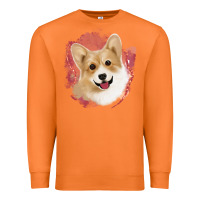 Carrot corgi peach watercolor background Premium Sweatshirt - Jasminsmagicworld